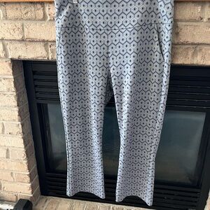 CAbi Blue and White Patterned Cropped Pants